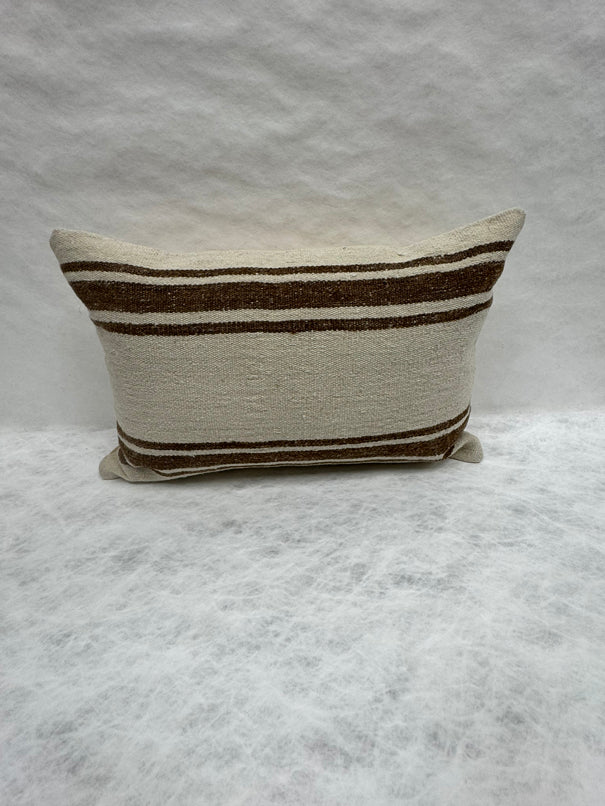 Turkish Hemp Pillow Cushion Natural Beige Brown Pillow Cushion Cover 16" x 24" #30105