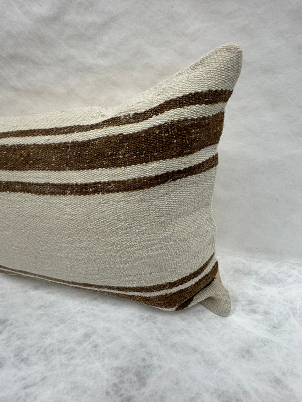 Turkish Hemp Pillow Cushion Natural Beige Brown Pillow Cushion Cover 16" x 24" #30105