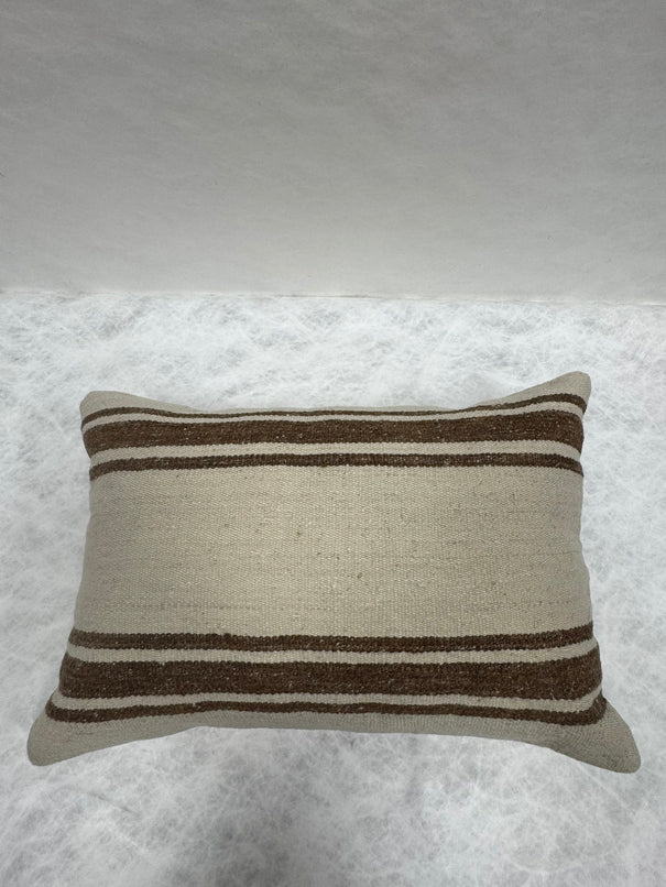 Turkish Hemp Pillow Cushion Natural Beige Brown Pillow Cushion Cover 16" x 24" #30105