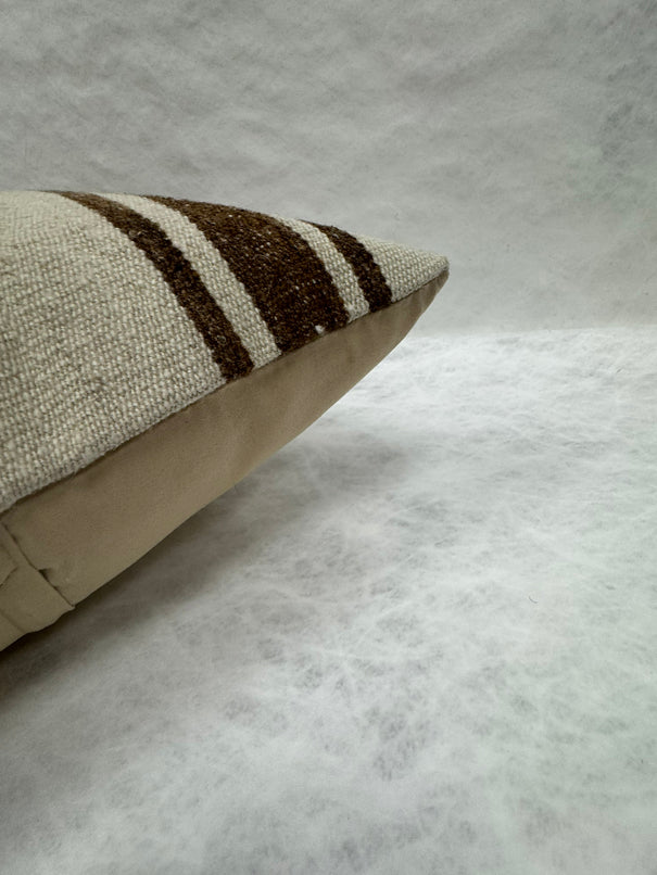 Turkish Hemp Pillow Cushion Natural Beige Brown Pillow Cushion Cover 16" x 24" #30105