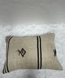 Turkish Hemp Pillow Cushion Natural Beige Black Pillow Cushion Cover 16" x 24" #30107