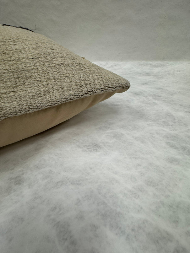 Turkish Hemp Pillow Cushion Natural Beige Black Pillow Cushion Cover 16" x 24" #30107