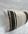 Turkish Hemp Pillow Cushion Natural Beige Black Pillow Cushion Cover 16" x 24" #30102
