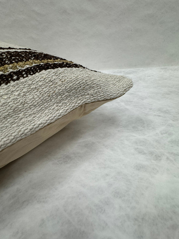 Turkish Hemp Pillow Cushion Natural Beige Black Pillow Cushion Cover 16" x 24" #30102