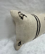 Turkish Hemp Pillow Cushion Natural Beige Black Pillow Cushion Cover 16" x 24" #30067