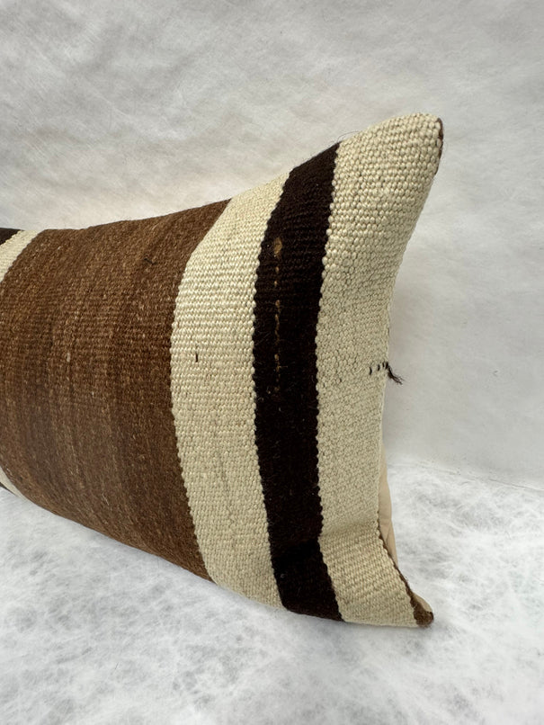 Turkish Hemp Pillow Cushion Natural Beige Brown Pillow Cushion Cover 16" x 24" #30169