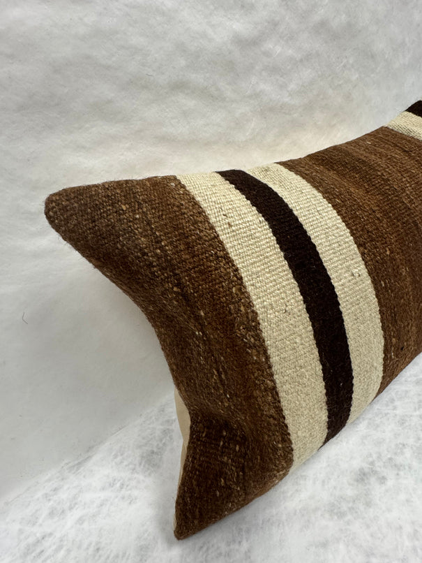 Turkish Hemp Pillow Cushion Natural Beige Brown Pillow Cushion Cover 16" x 24" #30169