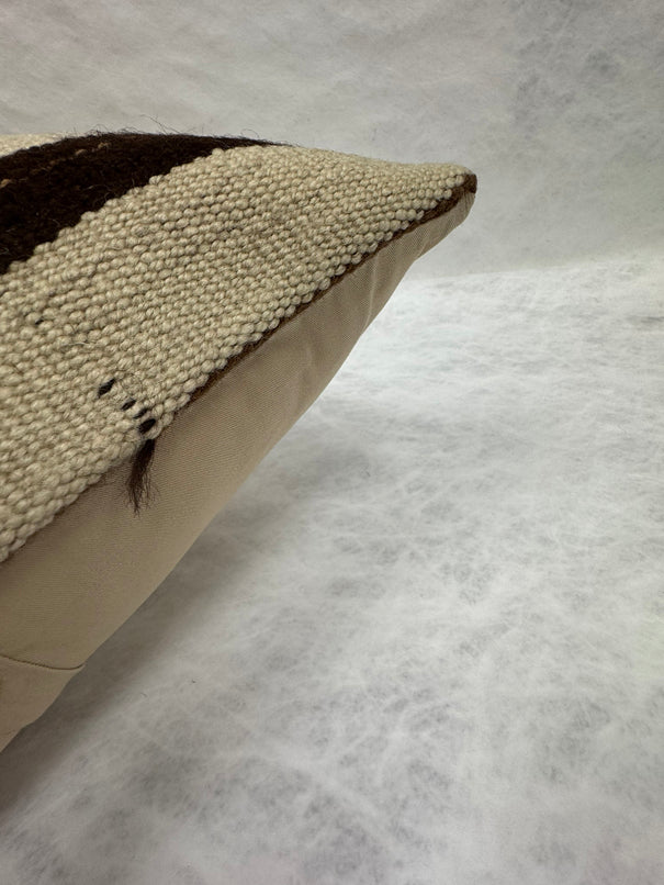 Turkish Hemp Pillow Cushion Natural Beige Brown Pillow Cushion Cover 16" x 24" #30169