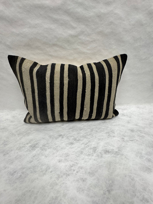 Turkish Hemp Pillow Cushion Natural Beige Black Pillow Cushion Cover 16" x 24" #30060