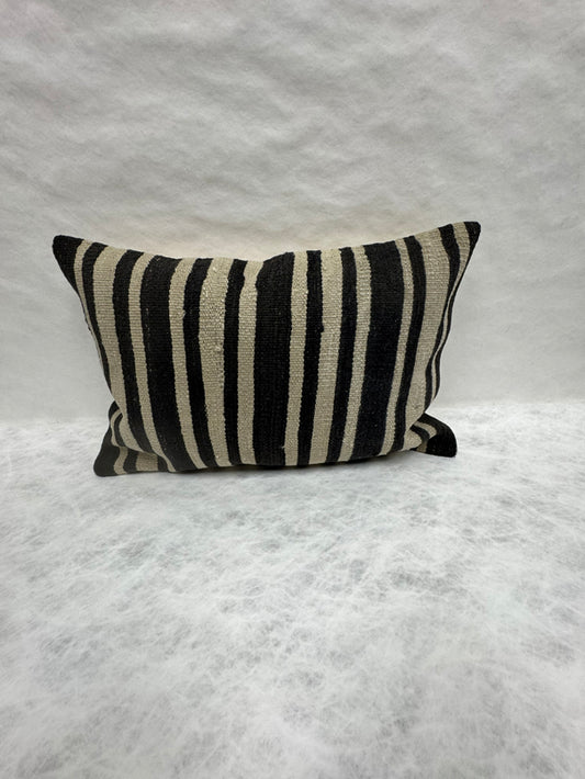 Turkish Hemp Pillow Cushion Natural Beige Black Pillow Cushion Cover 16" x 24" #30060