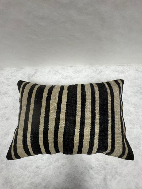 Turkish Hemp Pillow Cushion Natural Beige Black Pillow Cushion Cover 16" x 24" #30060