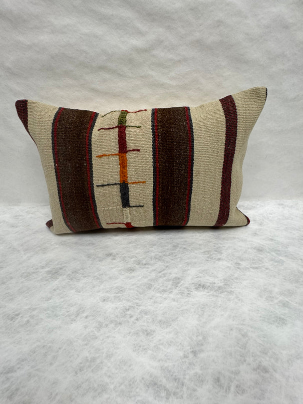 Turkish Hemp Pillow Cushion Natural Beige Brown Pillow Cushion Cover 16" x 24" #30061