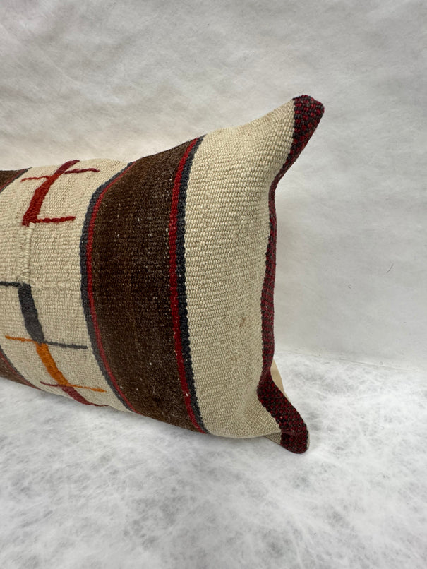 Turkish Hemp Pillow Cushion Natural Beige Brown Pillow Cushion Cover 16" x 24" #30061
