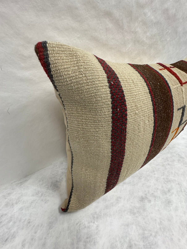 Turkish Hemp Pillow Cushion Natural Beige Brown Pillow Cushion Cover 16" x 24" #30061