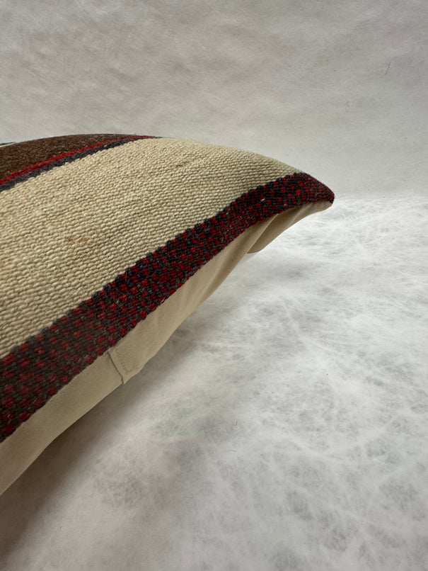 Turkish Hemp Pillow Cushion Natural Beige Brown Pillow Cushion Cover 16" x 24" #30061