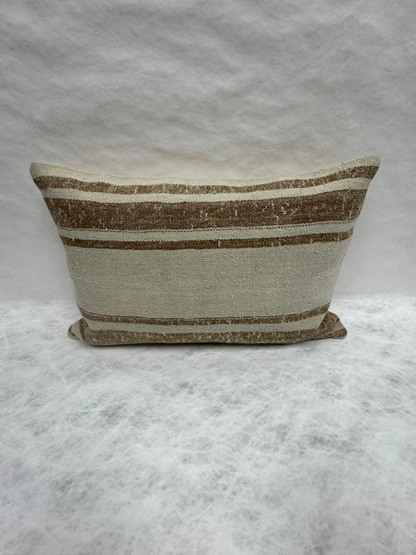 Turkish Hemp Pillow Cushion Natural Beige Brown Pillow Cushion Cover 16" x 24" #30062