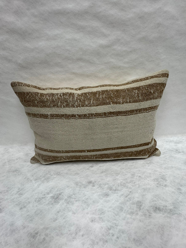 Turkish Hemp Pillow Cushion Natural Beige Brown Pillow Cushion Cover 16" x 24" #30062
