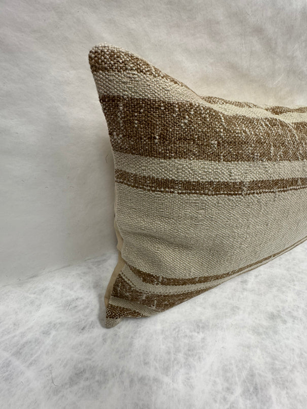 Turkish Hemp Pillow Cushion Natural Beige Brown Pillow Cushion Cover 16" x 24" #30062