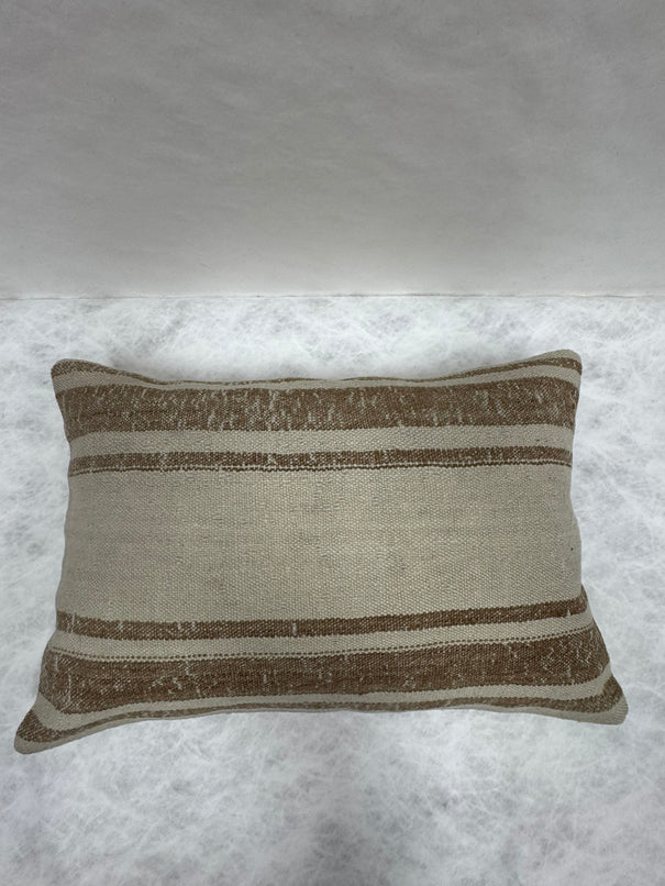 Turkish Hemp Pillow Cushion Natural Beige Brown Pillow Cushion Cover 16" x 24" #30062