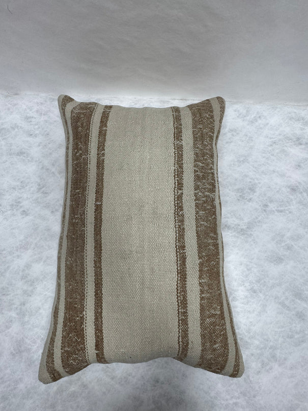 Turkish Hemp Pillow Cushion Natural Beige Brown Pillow Cushion Cover 16" x 24" #30062