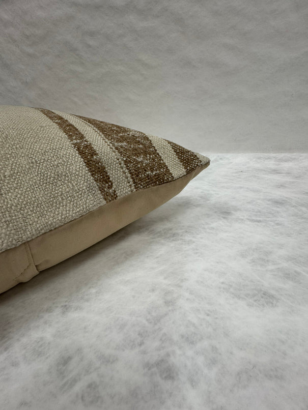 Turkish Hemp Pillow Cushion Natural Beige Brown Pillow Cushion Cover 16" x 24" #30062