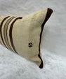 Turkish Hemp Pillow Cushion Natural Beige Dark Brown Pillow Cushion Cover 16" x 24" #30077