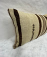 Turkish Hemp Pillow Cushion Natural Beige Dark Brown Pillow Cushion Cover 16" x 24" #30077