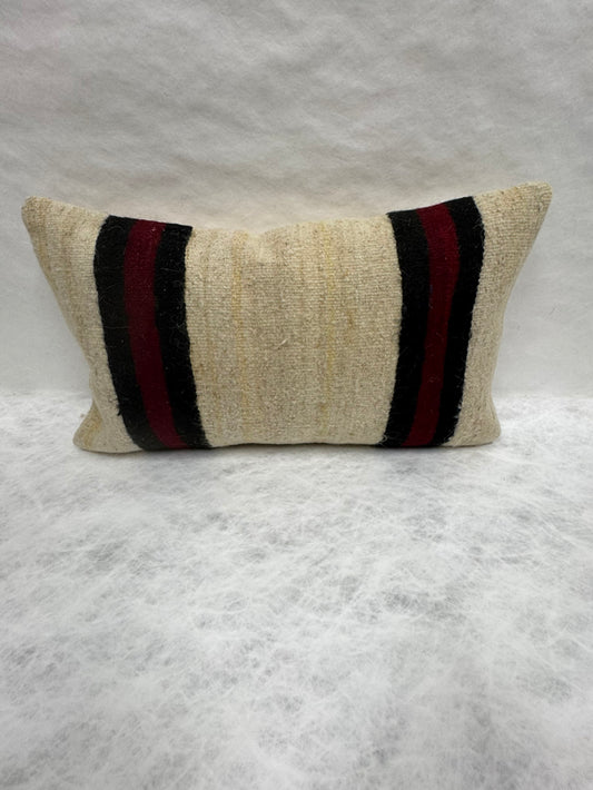 Turkish Hemp Pillow Cushion Natural Black Red Pillow Cushion Cover 16" x 24" #30076
