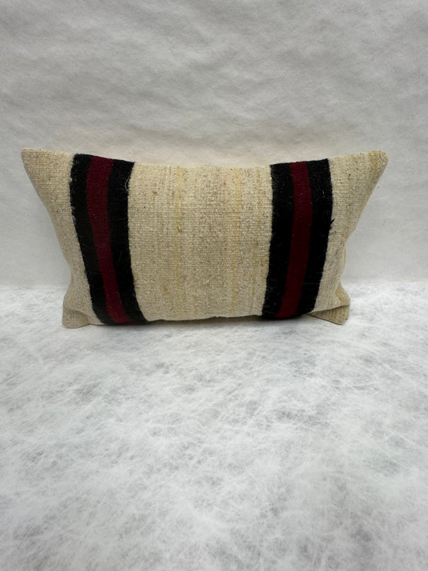 Turkish Hemp Pillow Cushion Natural Black Red Pillow Cushion Cover 16" x 24" #30076