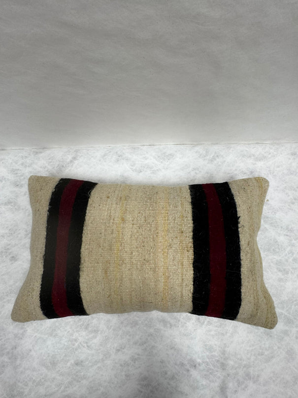 Turkish Hemp Pillow Cushion Natural Black Red Pillow Cushion Cover 16" x 24" #30076