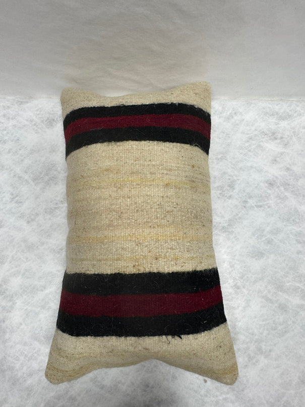 Turkish Hemp Pillow Cushion Natural Black Red Pillow Cushion Cover 16" x 24" #30076