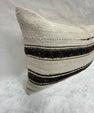 Turkish Hemp Pillow Cushion Natural Beige Black Pillow Cushion Cover 16" x 24" #30210