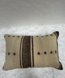 Turkish Hemp Pillow Cushion Natural Beige Dark Brown Pillow Cushion Cover 16" x 24" #30063