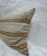 Turkish Hemp Pillow Cushion Natural Beige Rusty Brown Pillow Cushion Cover 16" x 24" #30089