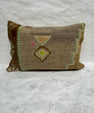 Turkish Hemp Pillow Cushion Natural Brown Green Pillow Cushion Cover 16" x 24" #30072
