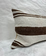 Turkish Hemp Pillow Cushion Natural Ivory Brown Pillow Cushion Cover 16" x 24" #30078