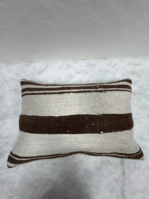 Turkish Hemp Pillow Cushion Natural Ivory Brown Pillow Cushion Cover 16" x 24" #30078