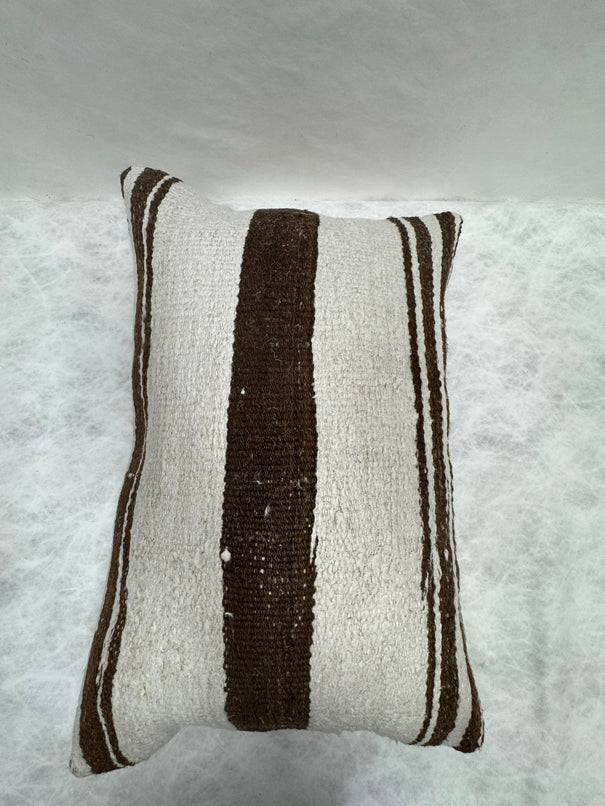 Turkish Hemp Pillow Cushion Natural Ivory Brown Pillow Cushion Cover 16" x 24" #30078