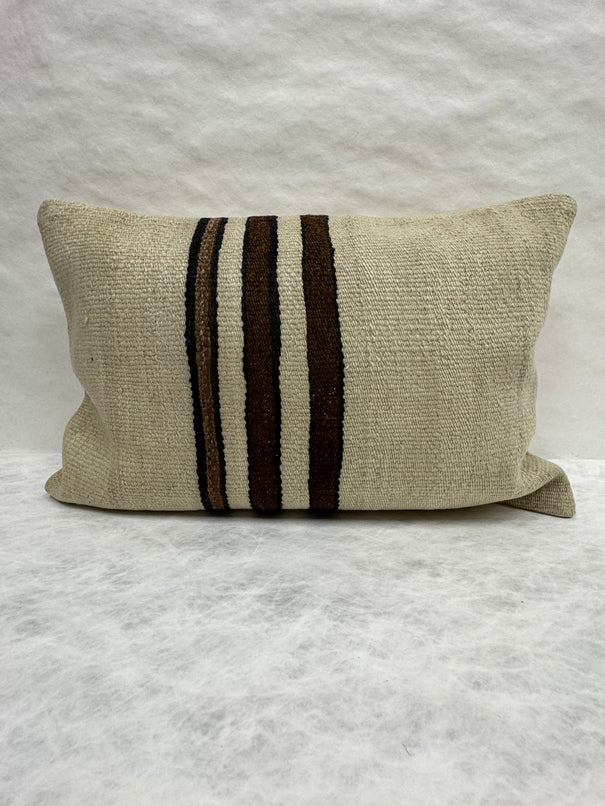 Turkish Hemp Pillow Cushion Natural Beige Brown Pillow Cushion Cover 16" x 24" #30156