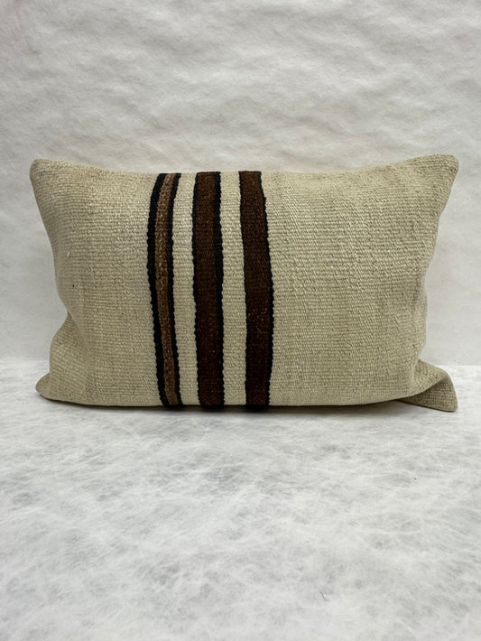 Turkish Hemp Pillow Cushion Natural Beige Brown Pillow Cushion Cover 16" x 24" #30156
