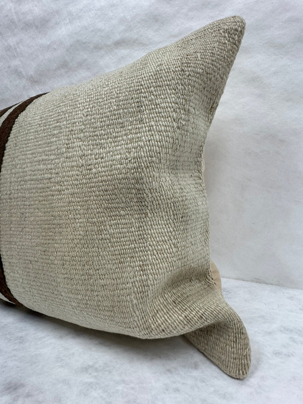 Turkish Hemp Pillow Cushion Natural Beige Brown Pillow Cushion Cover 16" x 24" #30156