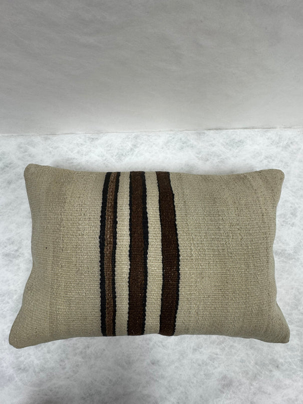 Turkish Hemp Pillow Cushion Natural Beige Brown Pillow Cushion Cover 16" x 24" #30156