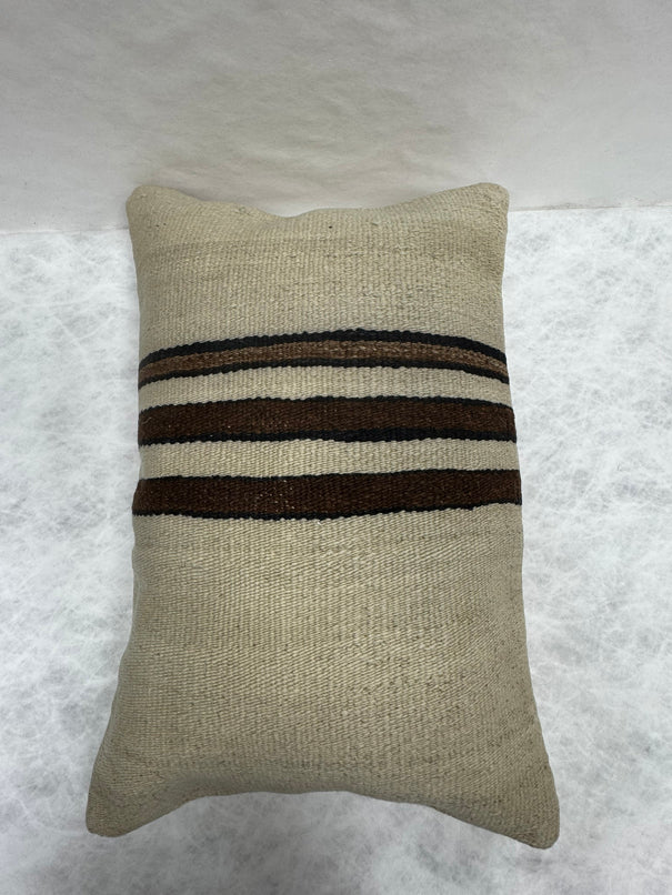 Turkish Hemp Pillow Cushion Natural Beige Brown Pillow Cushion Cover 16" x 24" #30156