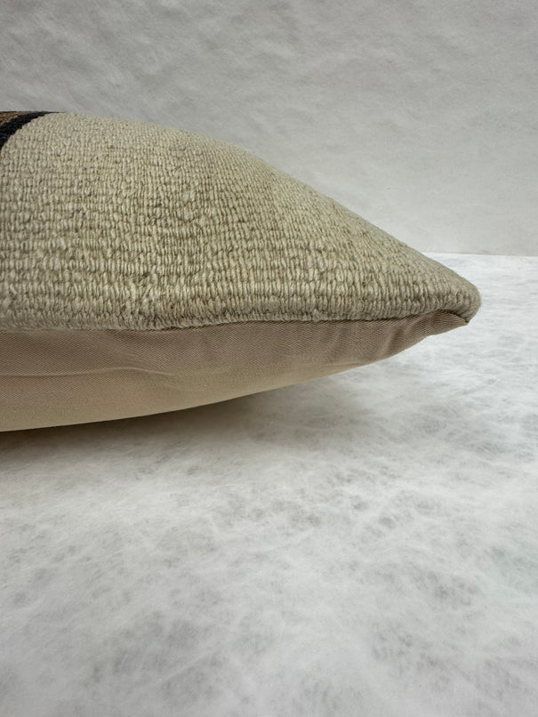 Turkish Hemp Pillow Cushion Natural Beige Brown Pillow Cushion Cover 16" x 24" #30156