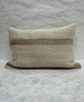 Turkish Hemp Pillow Cushion Natural Beige Rusty Brown Pillow Cushion Cover 16" x 24" #30157