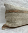 Turkish Hemp Pillow Cushion Natural Beige Rusty Brown Pillow Cushion Cover 16" x 24" #30157