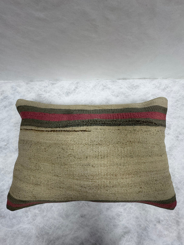 Turkish Hemp Pillow Cushion Natural Beige Fuchsia Pillow Cushion Cover 16" x 24" #30159