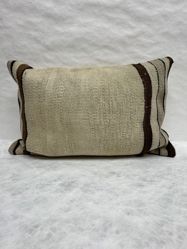 Turkish Hemp Pillow Cushion Natural Beige Brown Pillow Cushion Cover 16" x 24" #30058