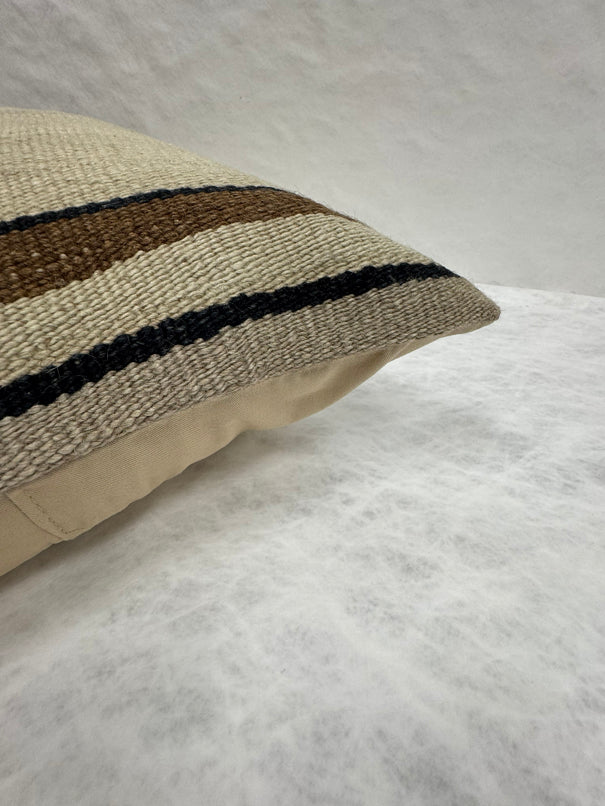 Turkish Hemp Pillow Cushion Natural Beige Brown Pillow Cushion Cover 16" x 24" #30058