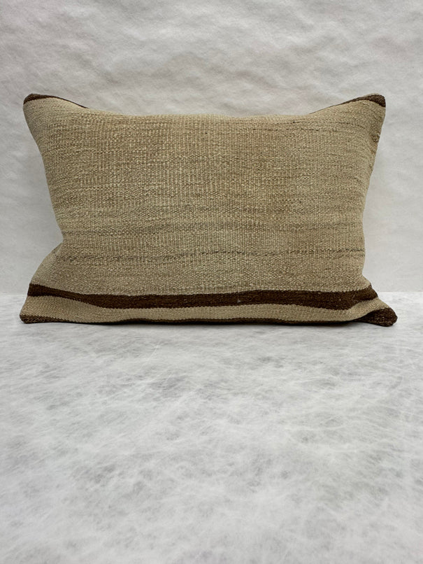 Turkish Hemp Pillow Cushion Natural Beige Brown Pillow Cushion Cover 16" x 24" #30129